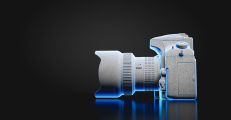 Professional digital camera illuminated