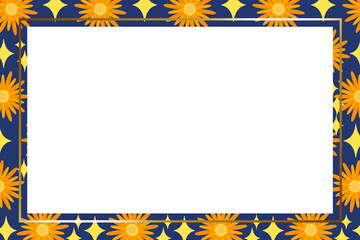 高級感のあるデイジーフレーム　横位置　ネイビー＆ゴールドA