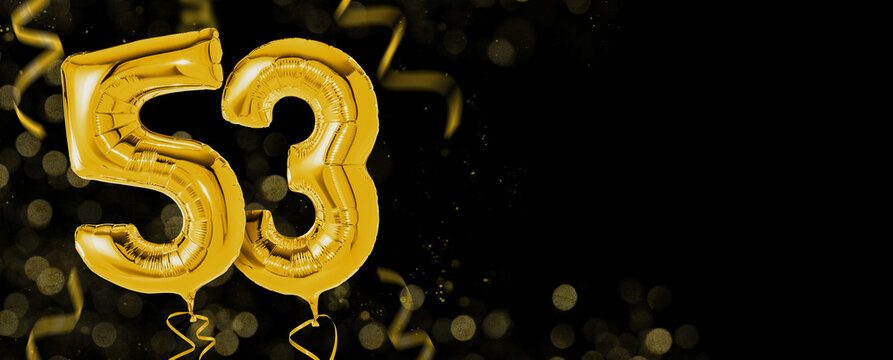 Golden balloons with copy space - Number 53