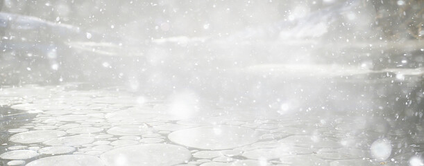 snow ice soft white background, blurred winter wallpaper blank