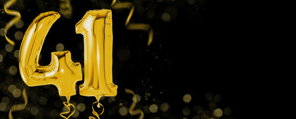 Golden balloons with copy space - Number 41