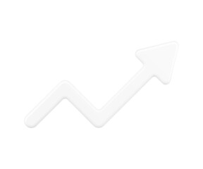 White growth graph 3d icon vector illustration