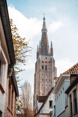 Traditional Cathedral building in Bruges, Belgium