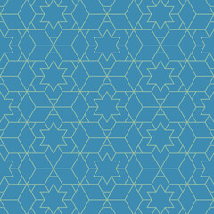 Hexagon art seamless pattern background.