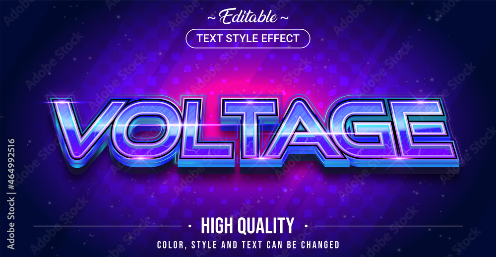 Poster Editable text style effect - Voltage text style theme.