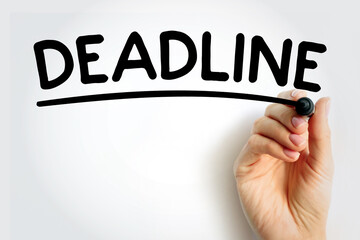DEADLINE underlined text with marker, concept background