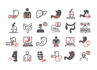 Gastroenterology line icons. Hospital department. Health center. Vector sign for web graphics.