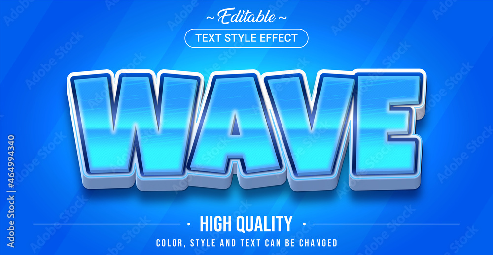 Poster Editable text style effect - Wave text style theme.