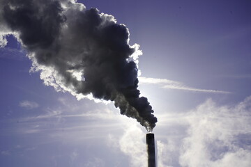 Environmentally harmful exhaust gases from a factory in northern Germany rise to the sky.