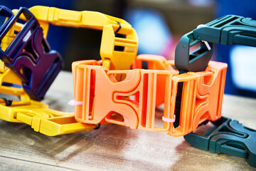 Colored plastic buckles for belts of backpacks and bags