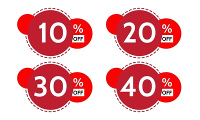 percent OFF label Discount badge Black Friday Sale Promotional Poster Design Vector Illustration