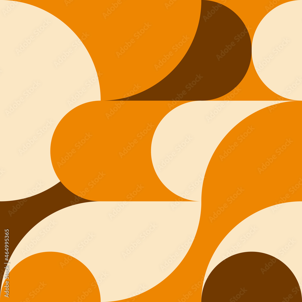 Aufkleber Modern vector abstract  geometric seamless pattern with circles, rectangles and squares  in retro scandinavian style. Pastel colored simple shapes graphic pattern. Abstract mosaic artwork.