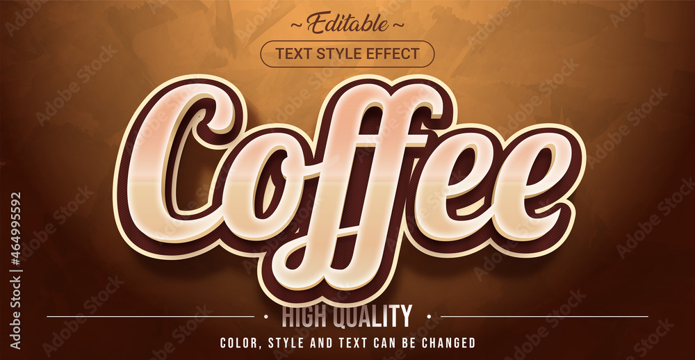 Poster editable text style effect - coffee text style theme.
