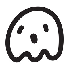 Cute doodle ghost character. Happy Halloween ghost cartoon vector illustration. Party card invitation print
