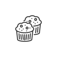 Muffin cake line icon