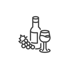 Wine glass line icon