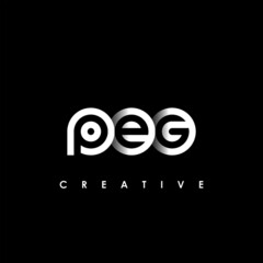 PEG Letter Initial Logo Design Template Vector Illustration