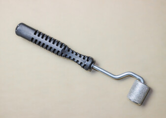 Roller for rolling vibration isolation and sound insulation of the car on a light background...