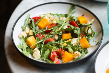 Crab salad with mango and avocado