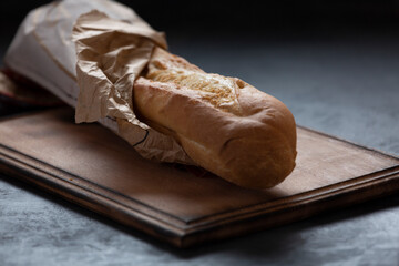 White flour baguette