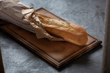 White flour baguette