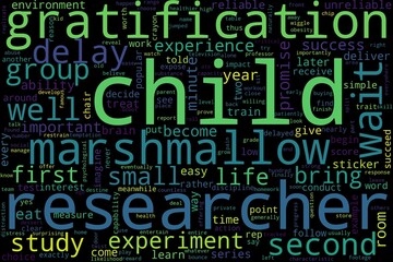 Word cloud of child concept on black background