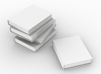 hardcover book mockup set , 3d rendering.