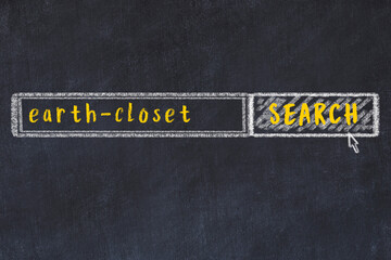 Chalk sketch of browser window with search form and inscription earth-closet - obrazy, fototapety, plakaty