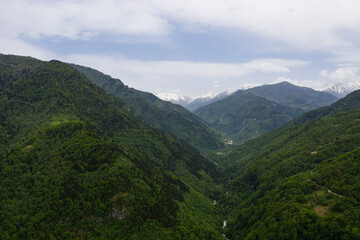 Machakhela Gorge from a drone, Adjara, Georgia