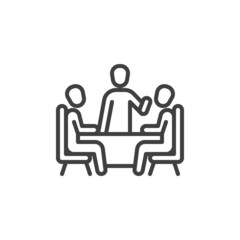 Business people meeting line icon