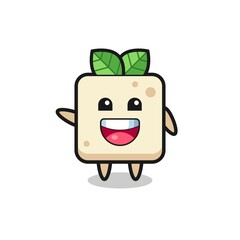 happy tofu cute mascot character