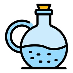 Carafe with liquid icon. Outline carafe with liquid vector icon color flat isolated
