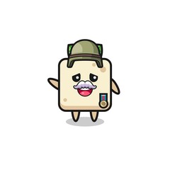 cute tofu as veteran cartoon