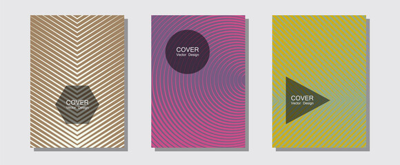 Halftone gradient texture vector cover layouts.