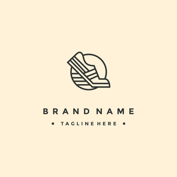Minimalist shoe logo design template