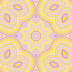 Obraz premium Arabian ethnic floral vector seamless motif. Wallpaper print design. Vintage asian ornament. Wall decor design. Flower and leaves elements texture.