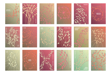 Biomedical brochure cover templates vector set.