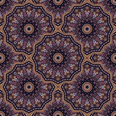 Round medallion vector seamless pattern.