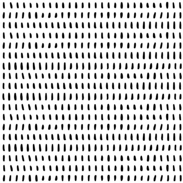 Christmas brush stroke pattern in black and white. Ink seamless vector pattern, hand-drawn.