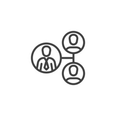 Collaboration teamwork line icon