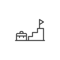 Business career ladder line icon