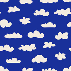 Seamless vector clouds sky pattern. Stylish pattern for design, fabric, textile etc.