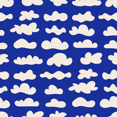 Seamless vector clouds sky pattern. Stylish pattern for design, fabric, textile etc.