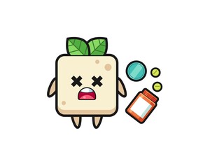 illustration of overdose tofu character