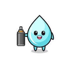 the cute water drop as a graffiti bomber