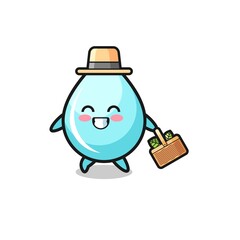 Fototapeta premium water drop herbalist character searching a herbal