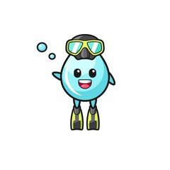 the water drop diver cartoon character