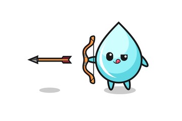 illustration of water drop character doing archery