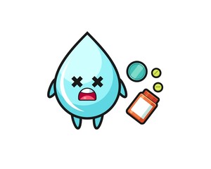 illustration of overdose water drop character