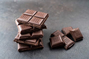 Chocolatier preparing chocolate tower pieces chocolates. recipe Cooking handmade chocolate bar, dessert, candies